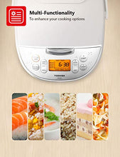 Load image into Gallery viewer, Toshiba TRCS01 Cooker 6 Cups Uncooked (3L) with Fuzzy Logic and One-Touch Cooking, Brown Rice, White Rice and Porridge