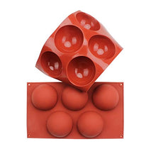 Load image into Gallery viewer, BAKER DEPOT Silicone Mold for Pudding Jelly Candy Chocolate Cake Decorating Silicone Mousse Mold round BIG DOME silicone mold (Hole Dia:3 1/8inch), Set of 3