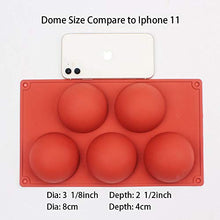 Load image into Gallery viewer, BAKER DEPOT Silicone Mold for Pudding Jelly Candy Chocolate Cake Decorating Silicone Mousse Mold round BIG DOME silicone mold (Hole Dia:3 1/8inch), Set of 3