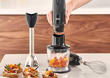 Load image into Gallery viewer, Braun 3-in-1 Immersion Hand Blender, Powerful 400W Stainless Steel Stick Blender, 21-Speed + 1.5-Cup Food Processor, Whisk, Beaker, High Quality, Easy to Clean, MultiQuick MQ5025