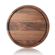 Load image into Gallery viewer, Befano Circle Black Walnut Wood Cutting Board for Kitchen with Deep Juice Groove,as Charcuterie Board, Serving Tray,Chopping Board for Meat,Vegetables,Bread,Gift Box Included(10.5x0.75 Inches)