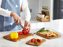 Load image into Gallery viewer, Befano Acacia Cutting Board Wood 3 Pieces Small Cutting Board Set for Kitchen Cheese Meat Fruit Vegetables Fish Pizza