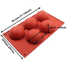 Load image into Gallery viewer, BAKER DEPOT Silicone Mold for Pudding Jelly Candy Chocolate Cake Decorating Silicone Mousse Mold round BIG DOME silicone mold (Hole Dia:3 1/8inch), Set of 3