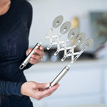 Load image into Gallery viewer, Oleex ‘All-Dough’ Pastry Cutter Set. 5 Wheel Dough Cutter and Dual Fluted Ravioli Cutter Wheel/Pizza Cutter Wheel! Versatile Brownie Cutter, Pasta Maker, Noodle Cutter, Stainless Steel Pizza Slicer