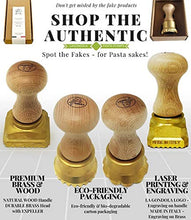 Load image into Gallery viewer, LaGondola Bundle : 1 Square Ravioli Stamp 45x45, 1 Round Professional Tortelli Stamp 50 mm and 1 Double Combined Pasta Cutter Festooned in Brass and Natural Wood