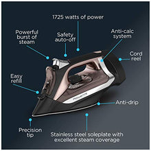 Load image into Gallery viewer, Rowenta DW2459 Access Steam Iron with Retractable Cord and Stainless Steel Soleplate, Black