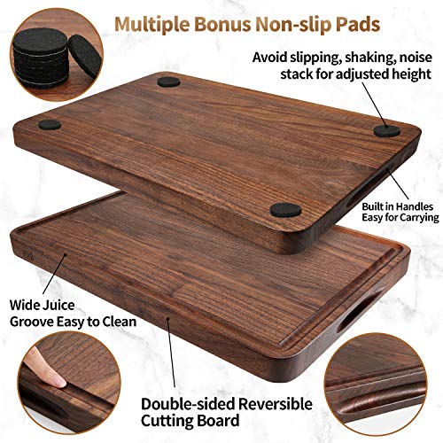 Large & Extra Large Walnut End Grain Cutting Board, Butcher Block,  Charcuterie Board Handcrafted Reversible With Finger Grips 