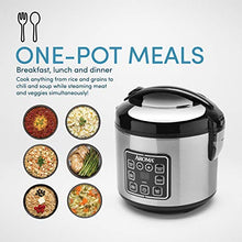 Load image into Gallery viewer, Aroma Housewares 2-8-Cups (Cooked) Digital Cool-Touch Rice Grain Cooker and Food Steamer, Stainless, 8 Cup, Silver