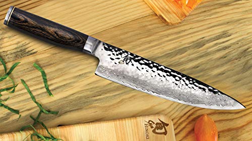 Shun TDM0706 Premier Chef's Knife, 8-Inch & Kai Diamond and Ceramic  Retractable Knife Sharpener (Bundle)