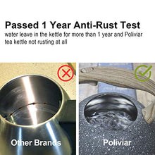 Load image into Gallery viewer, Poliviar Tea Kettle, 2.7 Quart Natural Stone Finish with Wood Pattern Handle Loud Whistle Anti-Rust,  for All Heat Sources (JX2018-GR20)