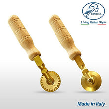 Load image into Gallery viewer, LaGondola Professional Pasta Cutter Wheel, Ravioli Cutter, Timeless Natural Wood Handle and Durable Brass Head