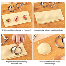 Load image into Gallery viewer, Ravioli Cutter Maker Stamp,Stainless Steel Ravioli Mold Set with 3 Ravioli Stamps and Ergonomic Wooden Handle for Ravioli,Pasta,Dumplings Lasagna