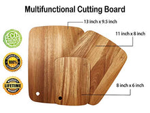 Load image into Gallery viewer, Befano Acacia Cutting Board Wood 3 Pieces Small Cutting Board Set for Kitchen Cheese Meat Fruit Vegetables Fish Pizza