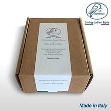 Load image into Gallery viewer, LaGondola Bundle : 1 Square Ravioli Stamp 45x45, 1 Round Professional Tortelli Stamp 50 mm and 1 Double Combined Pasta Cutter Festooned in Brass and Natural Wood
