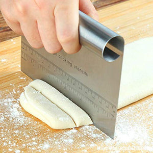 2 Pcs Dough Cutters, Dough Bench Scraper for Baking Cake, Professional Stainless Steel Pizza Cutter for Pastry, Bread, Pasta