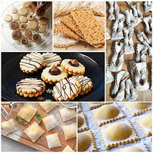 Load image into Gallery viewer, Ravioli Cutter Maker Stamp,Stainless Steel Ravioli Mold Set with 3 Ravioli Stamps and Ergonomic Wooden Handle for Ravioli,Pasta,Dumplings Lasagna