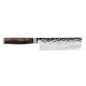 Shun Premier Nakiri Knife, 5.5 Inch Tsuchime Finished Blade, Wood Handle, TDM0742, Black