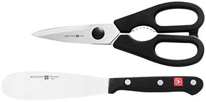 WÜSTHOF Gourmet 2 Piece Spreader and Shears Set | 5" Sandwhich Spreader and Come Apart Kitchen Shears | Precise Laser Cut High Carbon Stainless Steel Condiment Spreader Knife – Model 8757