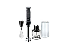Load image into Gallery viewer, Braun 3-in-1 Immersion Hand Blender, Powerful 400W Stainless Steel Stick Blender, 21-Speed + 1.5-Cup Food Processor, Whisk, Beaker, High Quality, Easy to Clean, MultiQuick MQ5025