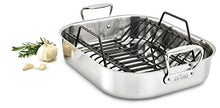 Load image into Gallery viewer, All-Clad Stainless Steel E752C264 Dishwasher Safe Large 13 x 16-Inch Roaster with Nonstick Rack Cookware, 25-lbs, Silver