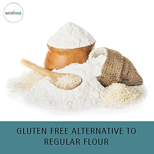 Naturtonix White Rice Flour, 3 LB Resealable Pouch, Gluten Free, Non GMO and Certified Kosher