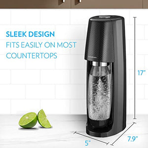 SodaStream Fizzi Sparkling Water Maker Bundle (Black), with CO2, BPA free Bottles, and 0 Calorie Fruit Drops Flavors