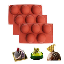 Load image into Gallery viewer, BAKER DEPOT Silicone Mold for Pudding Jelly Candy Chocolate Cake Decorating Silicone Mousse Mold round BIG DOME silicone mold (Hole Dia:3 1/8inch), Set of 3