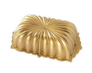 Nordic Ware Classic Fluted Cast Loaf Pan, 6 Cup Capacity, Gold