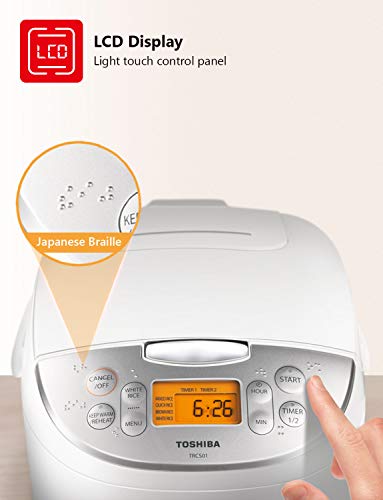 Toshiba TRCS01 Small Rice Cooker 6 Cups 1L Uncooked | Fuzzy Logic & One  Touch