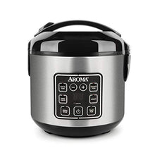 Load image into Gallery viewer, Aroma Housewares 2-8-Cups (Cooked) Digital Cool-Touch Rice Grain Cooker and Food Steamer, Stainless, 8 Cup, Silver