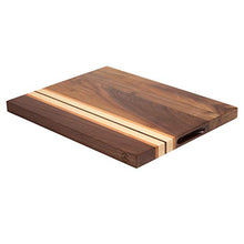 Load image into Gallery viewer, Large Multipurpose American Walnut Wood Cutting Board with Cherry/Maple Accents: 17x13x1.1in Reversible Charcuterie Board with Cracker Holder (Gift Box Included) by Sonder Los Angeles