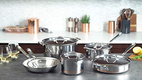 Copper Core 5-ply Bonded Cookware Set, 10 piece Set