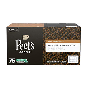 Peet’s Coffee Major Dickason's Blend K-Cup Coffee Pods for Keurig Brewers, Dark Roast, 75 Pods