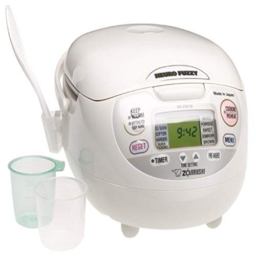  Zojirushi NS-TSC10 5-1/2-Cup (Uncooked) Micom Rice Cooker and  Warmer, 1.0-Liter, Stainless Brown: Home & Kitchen