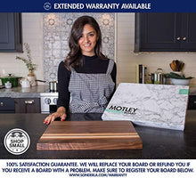 Load image into Gallery viewer, Large Multipurpose American Walnut Wood Cutting Board with Cherry/Maple Accents: 17x13x1.1in Reversible Charcuterie Board with Cracker Holder (Gift Box Included) by Sonder Los Angeles