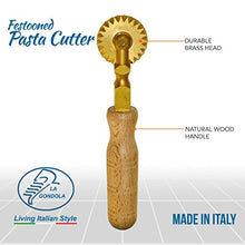 Load image into Gallery viewer, LaGondola Professional Pasta Cutter Wheel, Ravioli Cutter, Timeless Natural Wood Handle and Durable Brass Head