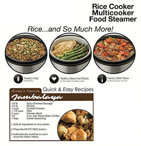 Aroma Housewares 2-8-Cups (Cooked) Digital Cool-Touch Rice Grain Cooker and Food Steamer, Stainless, 8 Cup, Silver