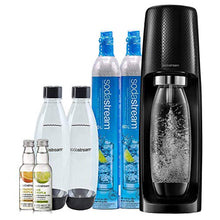 Load image into Gallery viewer, SodaStream Fizzi Sparkling Water Maker Bundle (Black), with CO2, BPA free Bottles, and 0 Calorie Fruit Drops Flavors