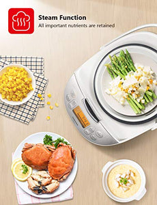 Toshiba TRCS01 Cooker 6 Cups Uncooked (3L) with Fuzzy Logic and One-Touch Cooking, Brown Rice, White Rice and Porridge
