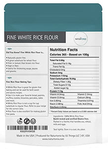 Naturtonix White Rice Flour, 3 LB Resealable Pouch, Gluten Free, Non GMO and Certified Kosher