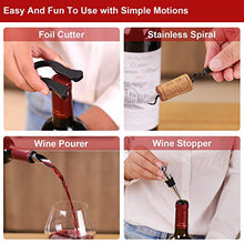 Load image into Gallery viewer, Rabbit Wine Bottle Opener Corkscrew Set-[2020 Upgraded] Holleringlan Wine Opener Kit With Foil Cutter,Wine Stopper And Extra Spiral