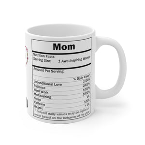 shopinthekitchenwithdana,Mom Nutritional Value I Love You Mom White Ceramic Mug